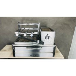 Parrilla para Bancada 74x45 com Grelha Uruguaia + 3 Espetos - 5