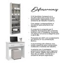 Ver imagem 7 de Kit Escritório Compacto com Escrivaninha e Estante 5 Prateleiras Branco Menu Móveis