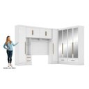 Ver imagem 4 de Quarto de Casal Completo 5 Peças 6 Portas 4 Gavetas com Maleiro e Espelhos Smart Plus Yescasa Branco