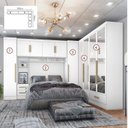 Ver imagem 2 de Quarto de Casal Completo 5 Peças 6 Portas 4 Gavetas com Maleiro e Espelhos Smart Plus