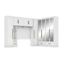Ver imagem 3 de Quarto de Casal Completo 5 Peças 6 Portas 4 Gavetas com Maleiro e Espelhos Smart Plus Yescasa Branco