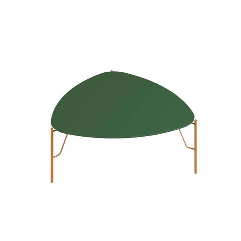 Mesa de Centro para Sala 31cm com Pés em Metal 100% Mdf Cor:musgo com Dourado