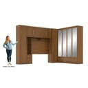 Ver imagem 4 de Quarto de Casal Completo Modulado 5 Peças 6 Portas 4 Gavetas com Maleiro e Espelhos Smart Plus Yescasa Bege/Cinamomo