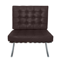 Ver imagem 2 de Poltrona Barcelona Base Cromada Couro Natural Legitimo: Café