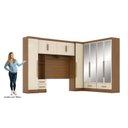Ver imagem 5 de Quarto de Casal Completo Modulado 5 Peças 6 Portas 4 Gavetas com Maleiro e Espelhos Smart Plus Yescasa Bege/Cinamomo/Offwhite