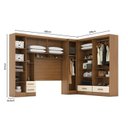 Ver imagem 3 de Quarto de Casal Completo Modulado 5 Peças 6 Portas 4 Gavetas com Maleiro e Espelhos Smart Plus Yescasa Bege/Cinamomo/Offwhite