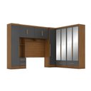 Ver imagem 3 de Quarto de Casal Completo Modulado 5 Peças 6 Portas 4 Gavetas com Maleiro e Espelhos Smart Plus Yescasa Bege/Cinamomo/Chumbo