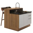 Ver mais imagens de Ilha de Cozinha com Bancada e Balcão 120 Cm Rustic/branco Stella Madesa Rustic/branco