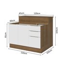 Ver imagem 7 de Ilha de Cozinha com Bancada e Balcão 120 Cm Rustic/branco Stella Madesa Rustic/branco