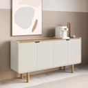 Ver imagem 6 de Kit Buffet 4 Portas 160cm e Cristaleira 2 Portas 1GV 180cm Curva BP Aura