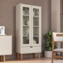 Ver imagem 5 de Kit Buffet 4 Portas 160cm e Cristaleira 2 Portas 1GV 180cm Curva BP Aura