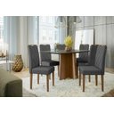 Ver imagem 2 de Conjunto Mesa Ana 160cm com 6 Cadeiras Isabela - Imbuia / Preto / Amêndoa / Ln03