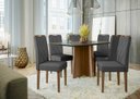Ver imagem 2 de Conjunto Mesa Ana 160cm com 6 Cadeiras Isabela - Imbuia / Preto / Amêndoa / Ln03