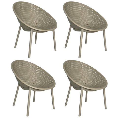 Kit com 4 Poltronas para Jardim e Área Externa Drops