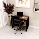 Ver imagem 1 de Plataforma Trabalho 90cm X 60cm 1 Cx de Tomada Pé Painel F5 Cor:nogal com Preto