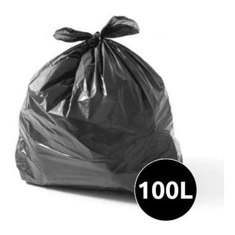 50 Un Sacos de Lixo Reforçado 100l Preto + Brinde Alcool Gel Preto