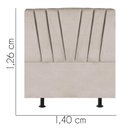 Ver imagem 3 de Cabeceira Estofada Bélgica 140cm Casal para Cama Colchão Box Quarto Suede Bege - Aurora Line