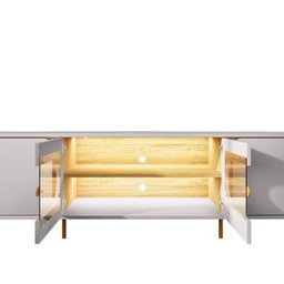 Rack com Painel até 75 Polegadas Pés em Aço 180cm Juquehy Maresias - 14