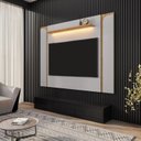 Ver imagem 4 de Rack com Painel para TV até 75 Polegadas com LED 180CMX193CM Tvs 2 Portas Off-White Cinamomo Bege