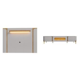Rack com Painel até 75 Polegadas Pés em Aço 180cm Juquehy Maresias - 2