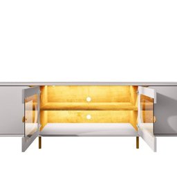 Rack com Painel até 75 Polegadas Pés em Aço 180cm Juquehy Maresias - 10