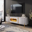 Ver imagem 4 de Rack com Painel para TV até 75 Polegadas 180CMX193CM Juquehy Maresias Bege