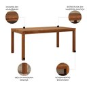 Ver imagem 3 de Mesa de Madeira 180cm 8 Lugares Floris Castanho F07 - Mpozenato