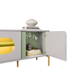 Rack com Painel até 75 Polegadas Pés em Aço 180cm Juquehy Maresias - 15