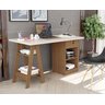 Mesa De Escritório Bali OffWhite/Canela Computador/Notebook/Home Office - 1