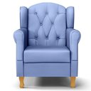 Ver imagem 7 de Poltrona de Amamentação Pés Madeira e Puff Lucy P04 Sintético Azul - Mpozenato