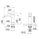 Ver imagem 6 de Torneira Misturador Monocomando Preto Fosco Redondo Banheiro 1258PF Harmony Misturador Baixo 1258PF