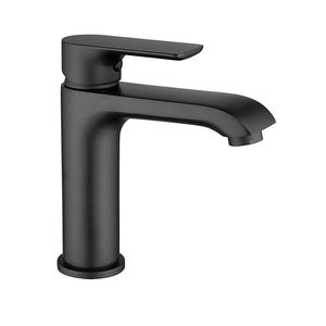 Torneira Misturador Monocomando Preto Fosco Redondo Banheiro 1258PF Harmony Misturador Baixo 1258PF