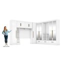 Ver imagem 4 de Quarto Modulado Casal Completo 6 Peças 6 Portas 5 Gavetas com Maleiro e Espelhos Smart Plus Yescasa Branco