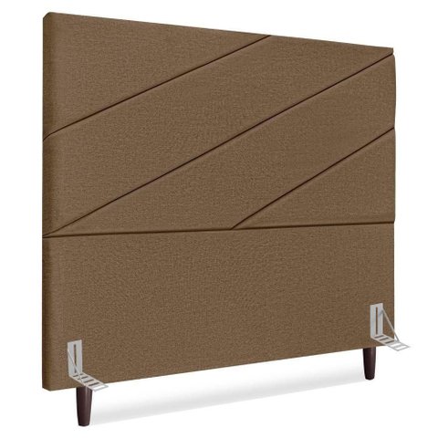 Cabeceira Queen 160 Cm com Frame Cristal Linho Marrom Artte Marrom