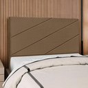 Ver imagem 2 de Cabeceira Queen 160 Cm com Frame Cristal Linho Marrom Artte Marrom