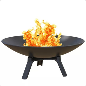 Lenheiro Lareira de Ferro Fundido para Exterior - Preto