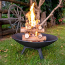 Ver imagem 2 de Lenheiro Lareira de Ferro Fundido para Exterior - Preto