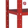 Estante Montável de Aço com 06 Prateleiras com Reforço Pandin 1,95 X 0,30 M Vermelho - 3