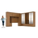 Ver imagem 4 de Quarto Modulado Casal Completo 6 Peças 6 Portas 5 Gavetas com Maleiro e Espelhos Smart Plus Yescasa Bege/Cinamomo