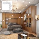 Ver imagem 2 de Quarto Modulado Casal Completo 6 Peças 6 Portas 5 Gavetas com Maleiro e Espelhos Smart Plus