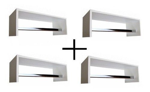 kit 4 cabideiros de parede Para quato infantil Compartimentos Nova Decor Cabideiro multiuso aéreo Br - 1
