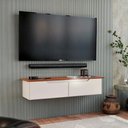 Ver imagem 2 de Rack Aparador Suspenso Flow com 2 Portas Basculante Off White/freijo