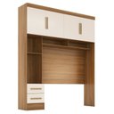 Ver imagem 6 de Quarto Modulado Casal Completo 6 Peças 6 Portas 5 Gavetas com Maleiro e Espelhos Smart Plus Yescasa Bege/Cinamomo Off/White