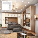 Ver imagem 2 de Quarto Modulado Casal Completo 6 Peças 6 Portas 5 Gavetas com Maleiro e Espelhos Smart Plus Yescasa Bege/Cinamomo Off/White