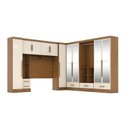 Ver imagem 3 de Quarto Modulado Casal Completo 6 Peças 6 Portas 5 Gavetas com Maleiro e Espelhos Smart Plus Yescasa Bege/Cinamomo Off/White