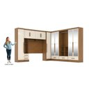 Ver imagem 4 de Quarto Modulado Casal Completo 6 Peças 6 Portas 5 Gavetas com Maleiro e Espelhos Smart Plus Yescasa Bege/Cinamomo Off/White
