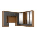 Ver imagem 3 de Quarto Modulado Casal Completo 6 Peças 6 Portas 5 Gavetas com Maleiro e Espelhos Smart Plus Yescasa Bege/Cinamomo/Chumbo