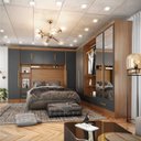 Ver imagem 1 de Quarto Modulado Casal Completo 6 Peças 6 Portas 5 Gavetas com Maleiro e Espelhos Smart Plus Yescasa Bege/Cinamomo/Chumbo