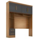 Ver imagem 6 de Quarto Modulado Casal Completo 6 Peças 6 Portas 5 Gavetas com Maleiro e Espelhos Smart Plus Yescasa Bege/Cinamomo/Chumbo