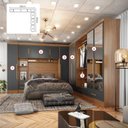 Ver imagem 2 de Quarto Modulado Casal Completo 6 Peças 6 Portas 5 Gavetas com Maleiro e Espelhos Smart Plus Yescasa Bege/Cinamomo/Chumbo